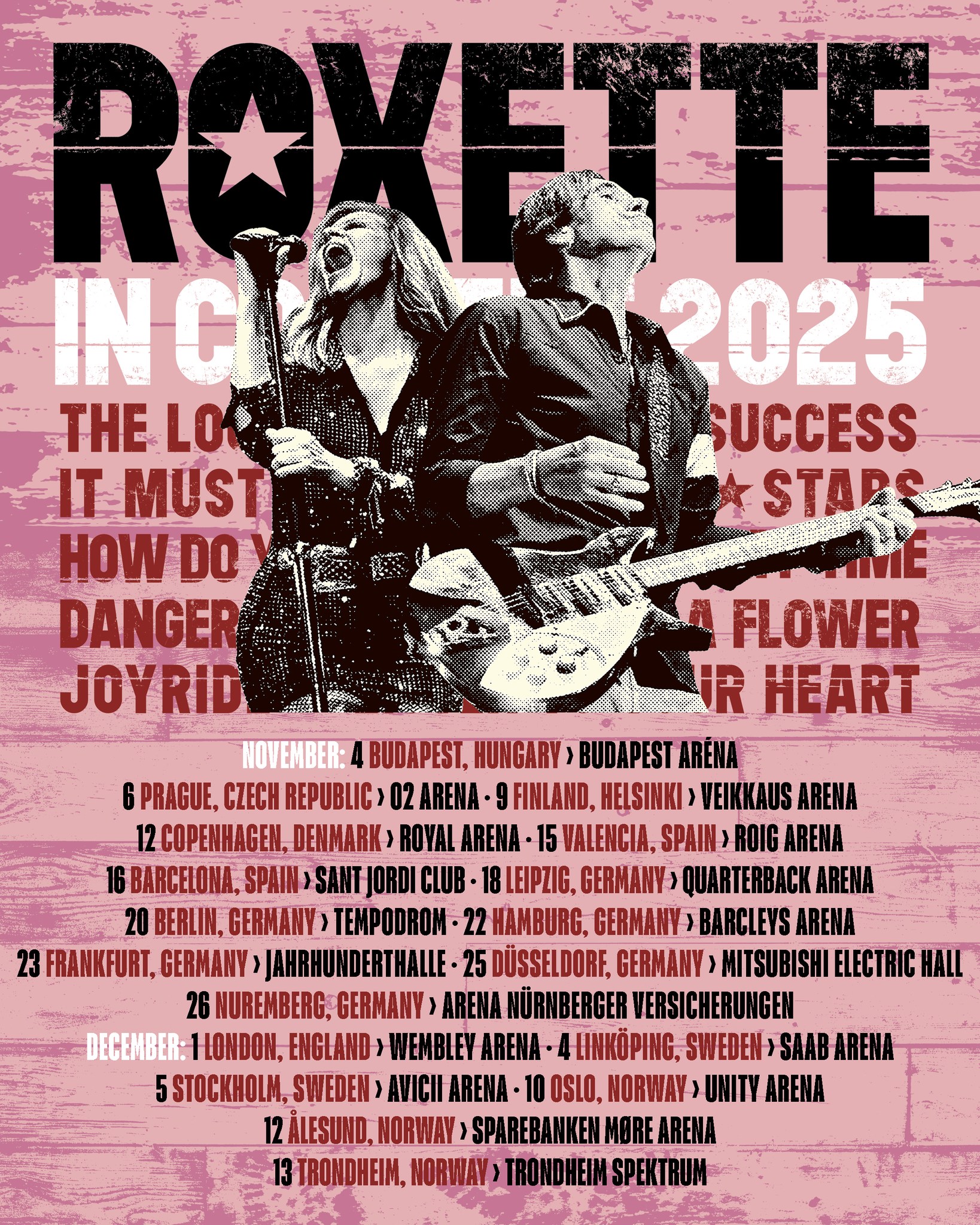 Roxette In Concert Tour Poster 2026
